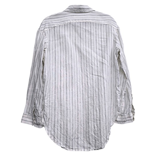 Banana Republic Linen Stripe Button Up Shirt XS Coastal Grandmother Minimalist - Picture 9 of 9